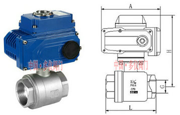電動螺紋球閥結構圖
