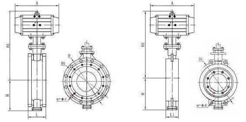 氣動開關蝶閥結(jié)構圖